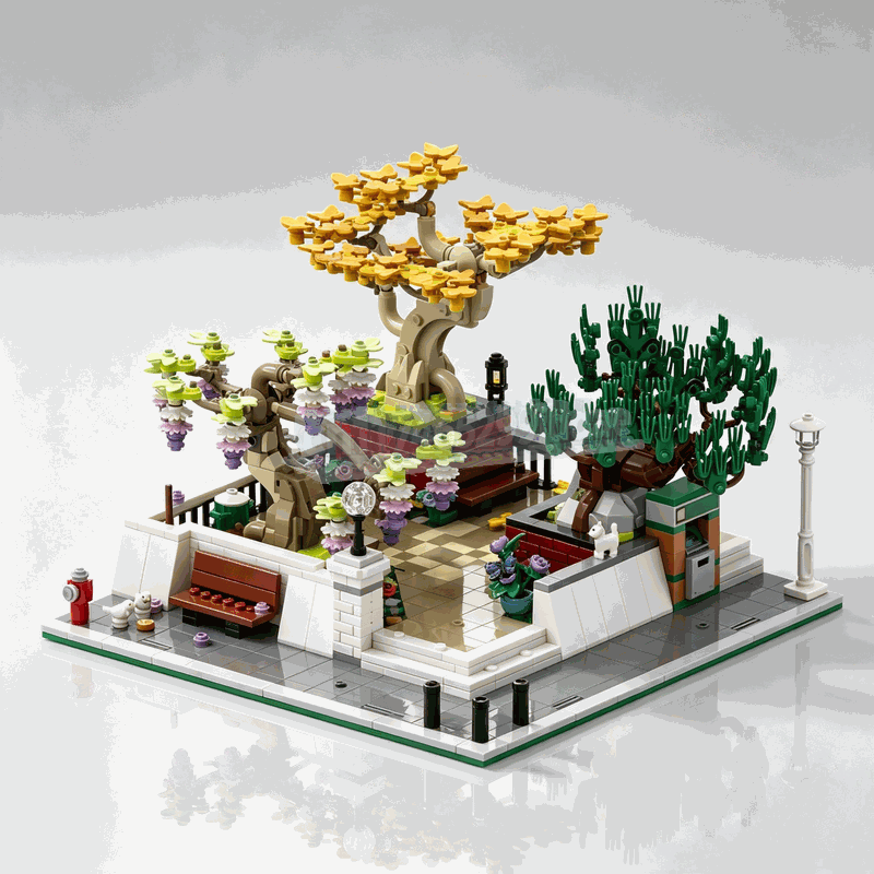Bonsai Garden Lego - 1309PCS Corner Park Bonsai Tree Building