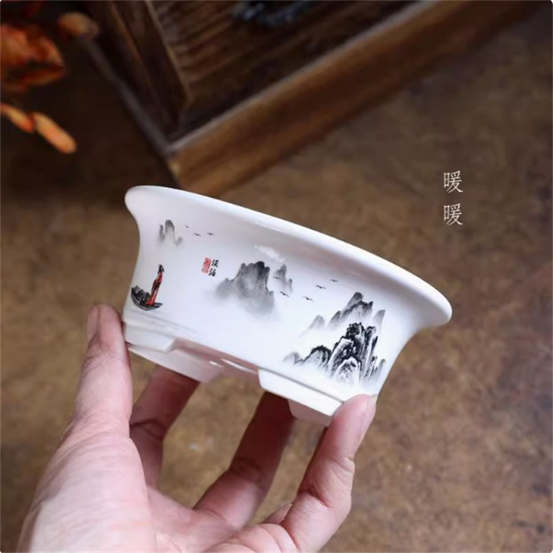 Porcelain White Oval Bonsai Po - огляд і ціна Bonsai Garden For Desk