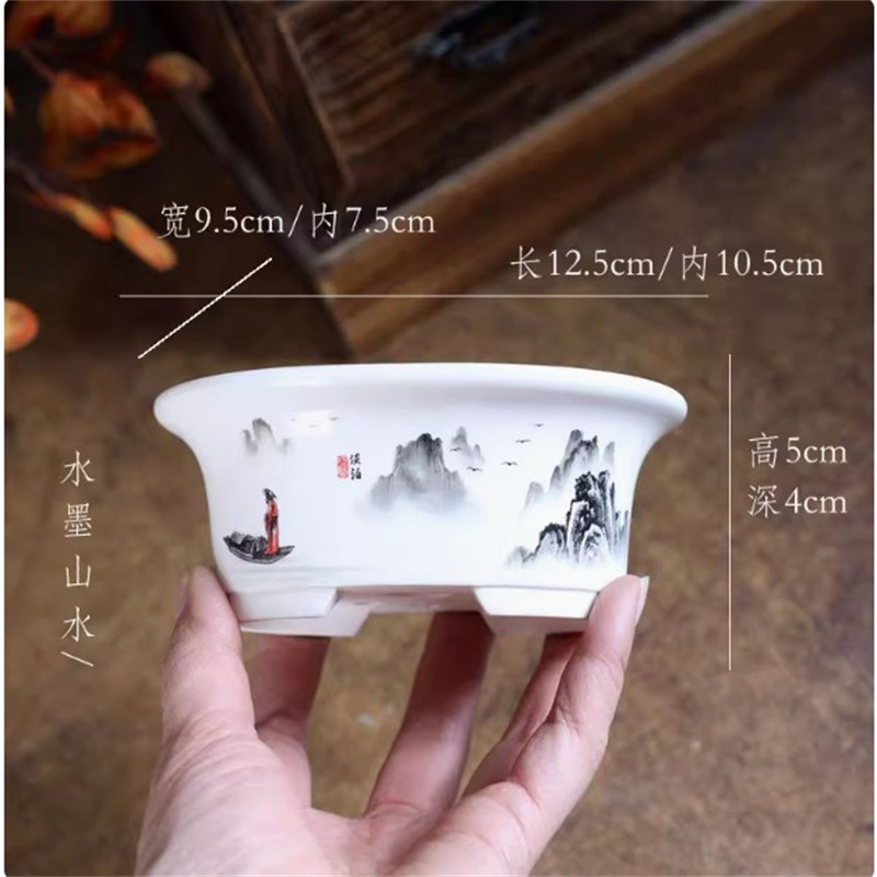 Porcelain White Oval Bonsai Po - огляд і ціна Bonsai Garden For Desk