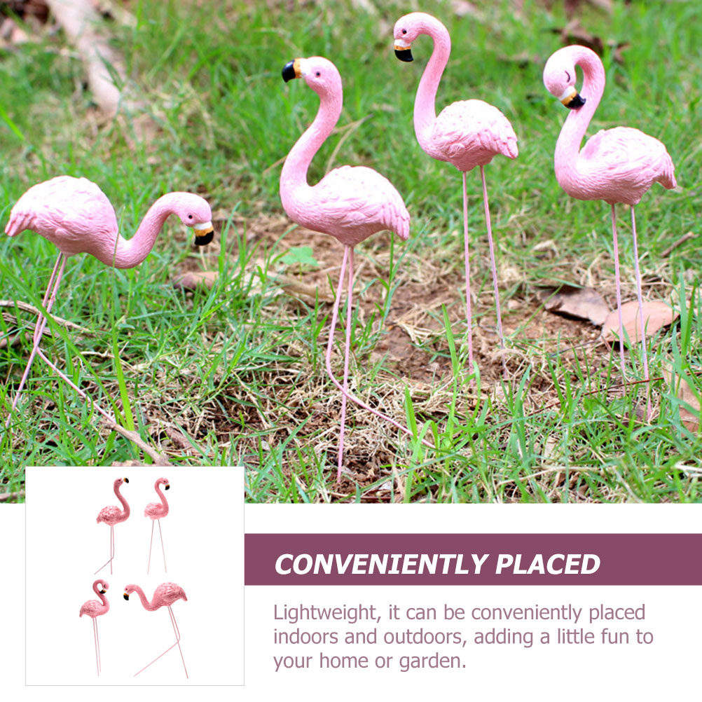 4Pcs Lifelike Resin Flamingo D - огляд і ціна Bonsai Garden Home
