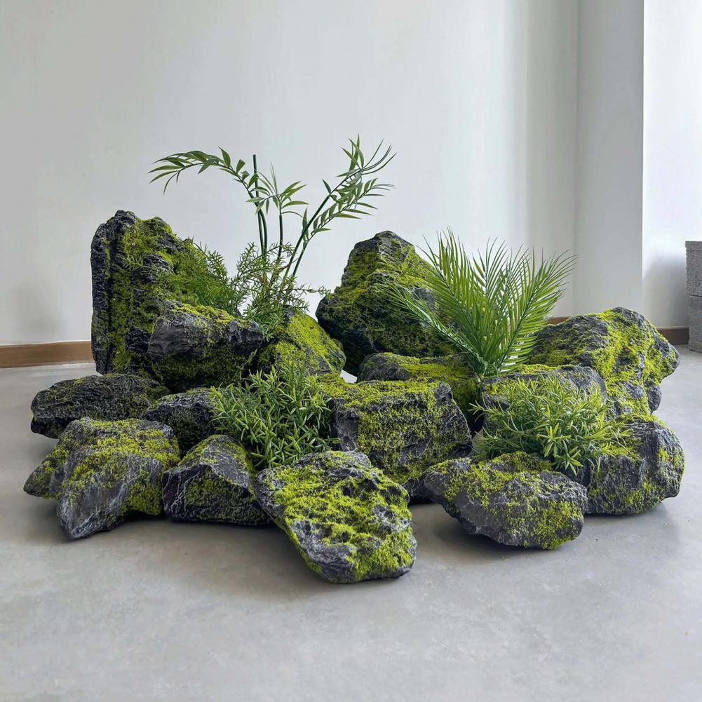 Artificial Moss Rocks for Land - огляд і ціна Bonsai Garden With Pond