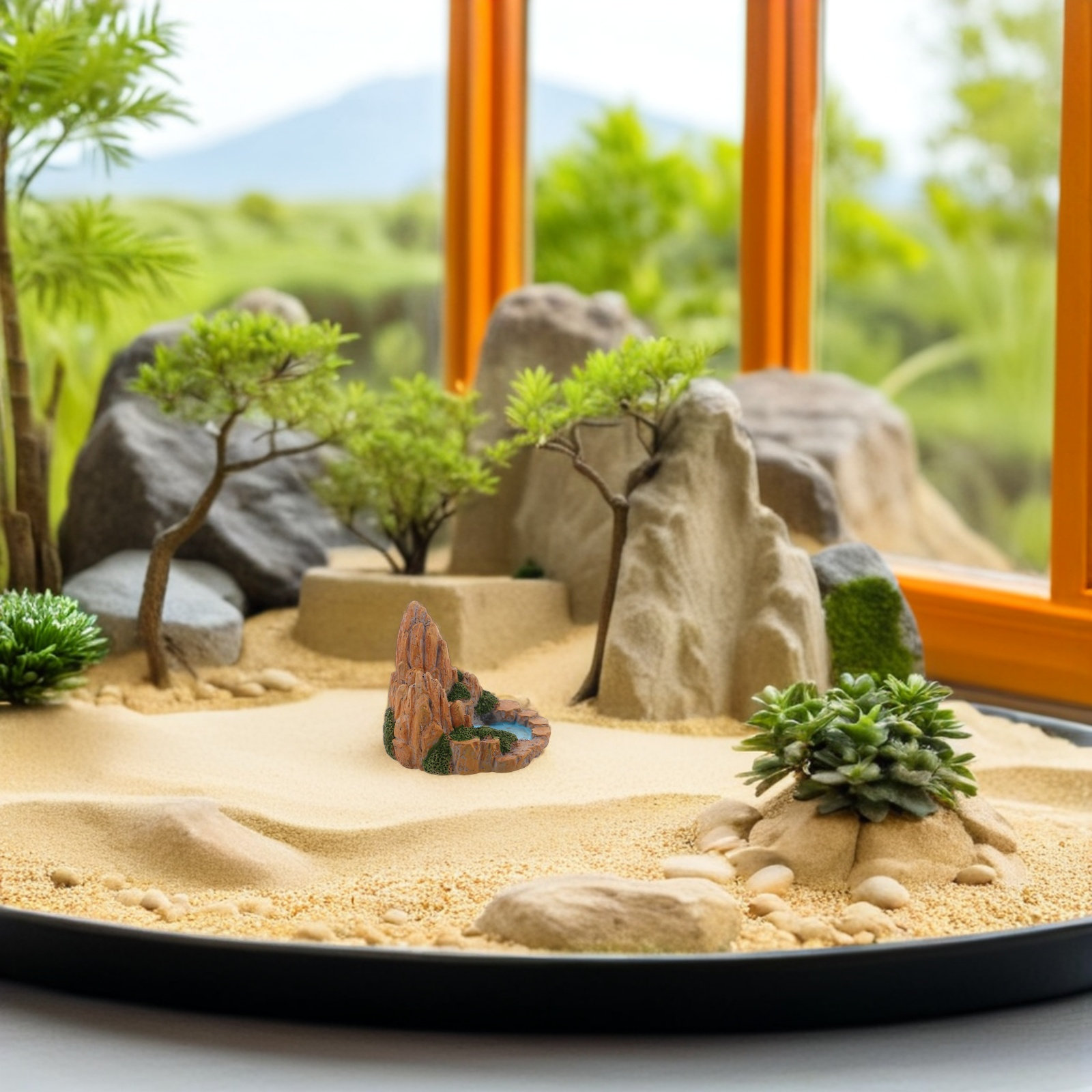 2Pcs Mini Rockery Resin Pond B - огляд і ціна Bonsai Garden With Pond