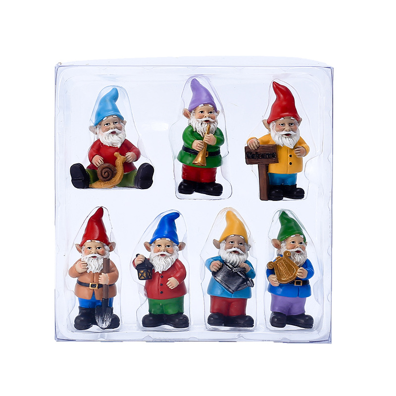 7Pcs/Set Miniature Funny Gnome - огляд і ціна Bonsai Garden For Desk