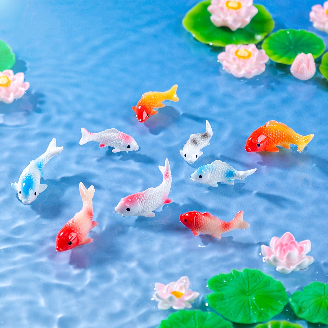 10PCS Mini Koi Fish Resin Gold - огляд і ціна Bonsai Garden Miniature