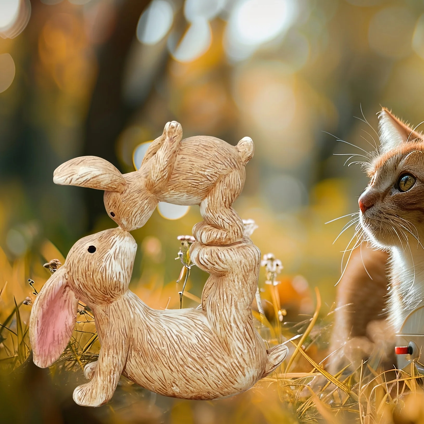 Garden Resin Kissing Bunny Sta - огляд і ціна Bonsai Garden For Desk